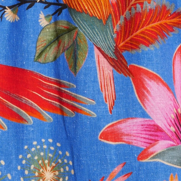 NWT $180 FARM Rio Macaw Party Tiered Linen Blend Fit & Flare Minidress! - Picture 9 of 10